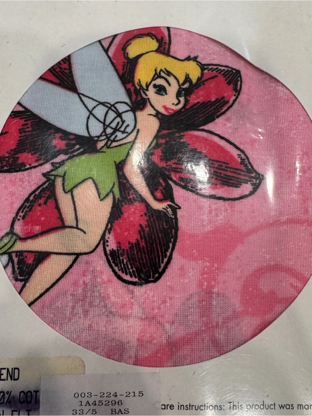 NIP Disney Home Pink Tinker Bell Twin Flat Sheet Cotton Blend USA Made